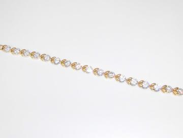 Armband Edelstahl vergoldet mit weißen Swarovski Kristallen besetzt