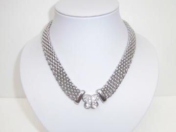 Halskette Collier mit Kristall besetztem Magnetverschluß