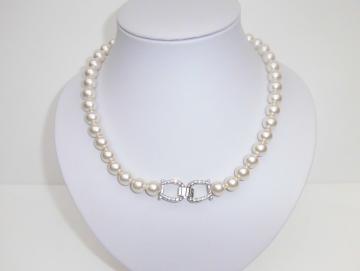 Halskette Perlenkette mit Schmuckverschluß 46 cm lang