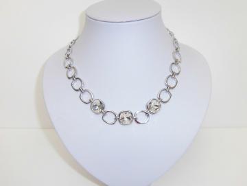 Halskette Collier mit Kristall 42 cm