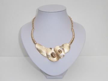 Halskette Collier vergoldet mit goldfarbigem Kristall