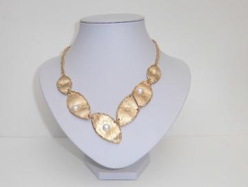 Halskette Collier vergoldet mit Perlen besetzt