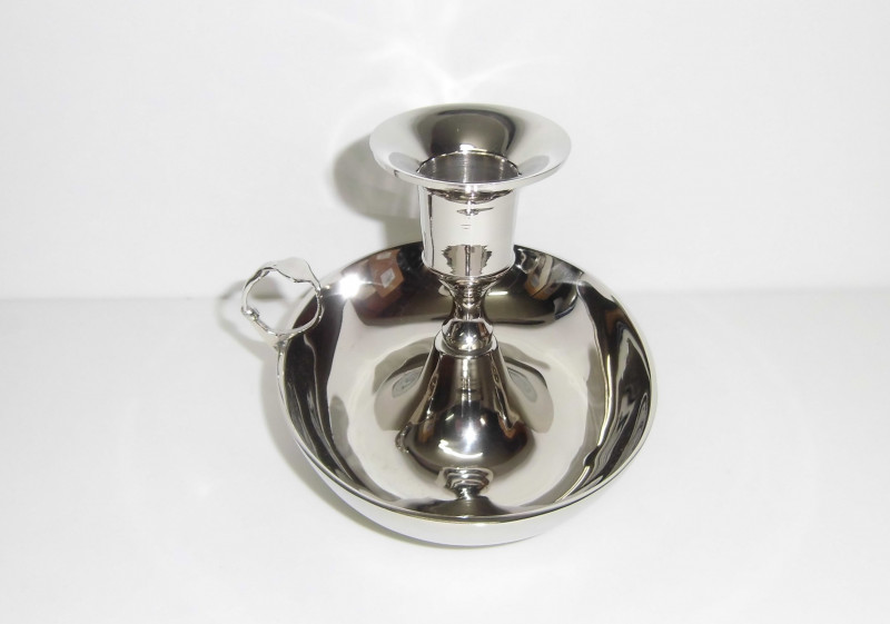 Darmolleuchter Metall silberfarbig 9 cm hoch