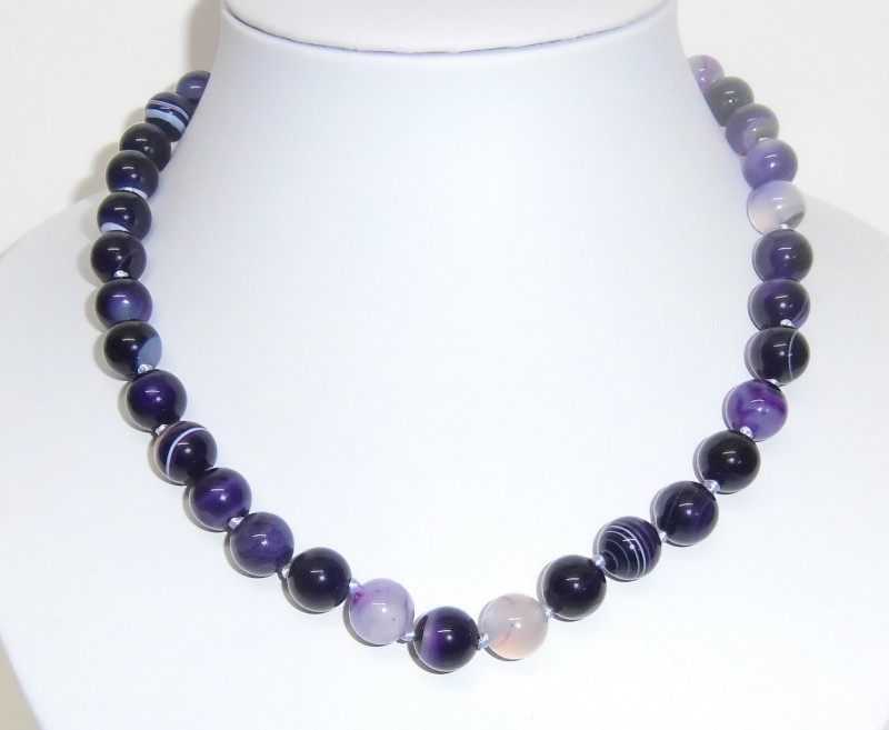 Edelsteinkette Achat lila 43 cm lang