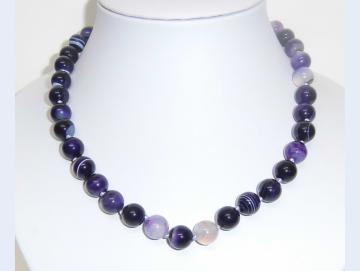 Edelsteinkette Achat lila 43 cm lang