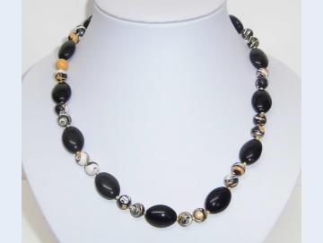 Edelsteinkette Achat schwarz 45 cm lang
