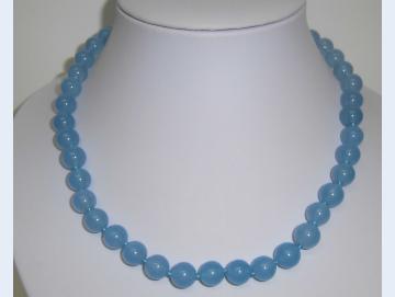 Edelsteinkette Aquamarin 44 cm lang