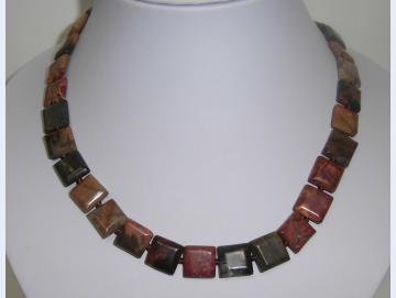 Edelsteinkette Picasso-Jaspis 44 cm lang