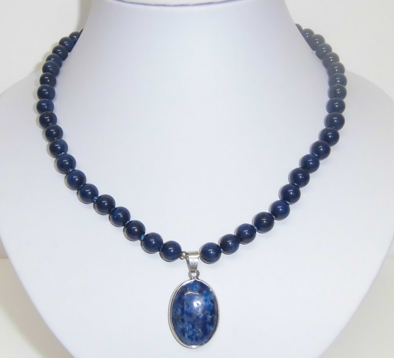 Edelsteinkette Ägyptischer Lapislazuli 44 cm lang