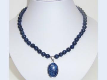 Edelsteinkette Ägyptischer Lapislazuli 44 cm lang