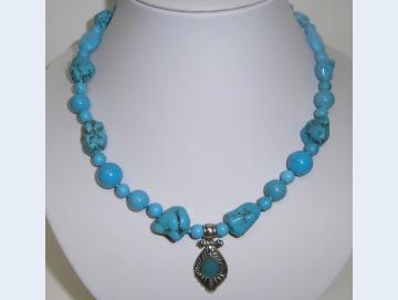 Edelsteinkette türkis 42 cm lang