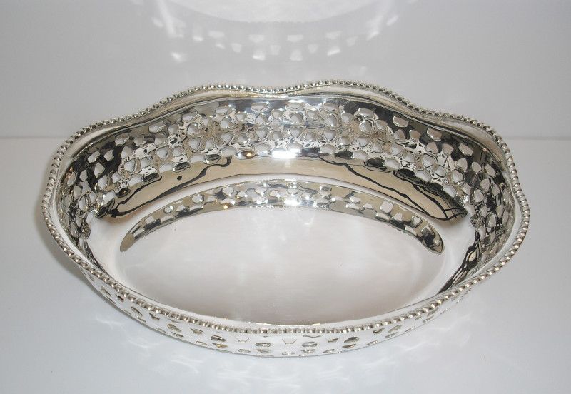 Galerie Tablett rund versilbert 26,5 cm