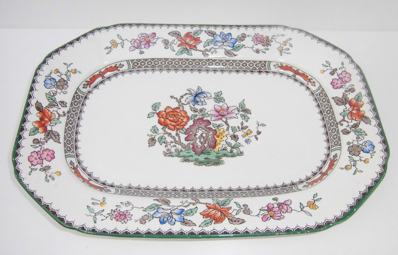 Servierplatte Copeland Spode Chinese Rose 26 x 18 cm gebraucht